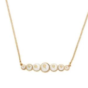 ALLSAINTS
Studded Pearl Bar Necklace, 17-1